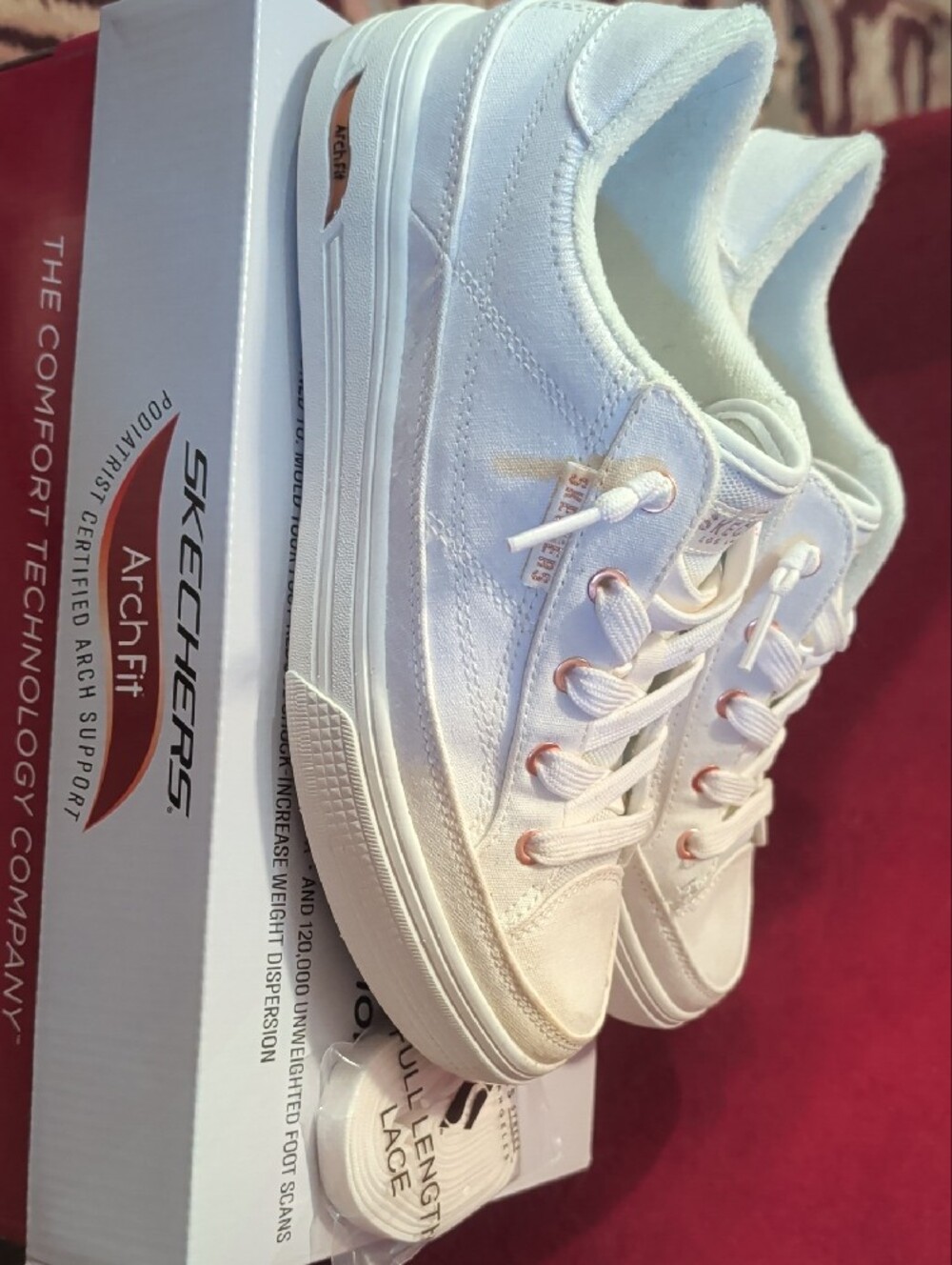 Skechers Women's Lace-Up Sneakers in Light Pink/White